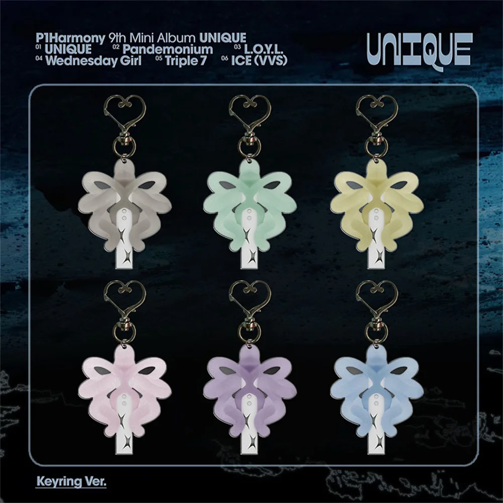 P1Harmony UNIQUE  Mini 9Th Album Acrylic Keychain POP-UP Store Bag Keyring JONGSEOB JIUNG INTAK Fans Commemoray  Pendants