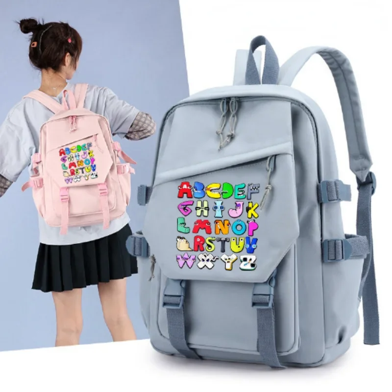 

Alphabet Lore Letter Legend Game Cartoon Pattern Elementary and Middle School Students School Bag Backpack Cute