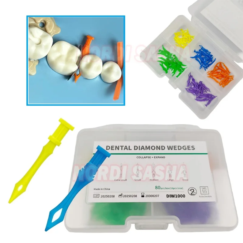 

80Pcs New Teeth Diamond Gap Wedges Dental Tooth Gap Wedge Diamond Interdental Wedges Dental Sectional Matrix System
