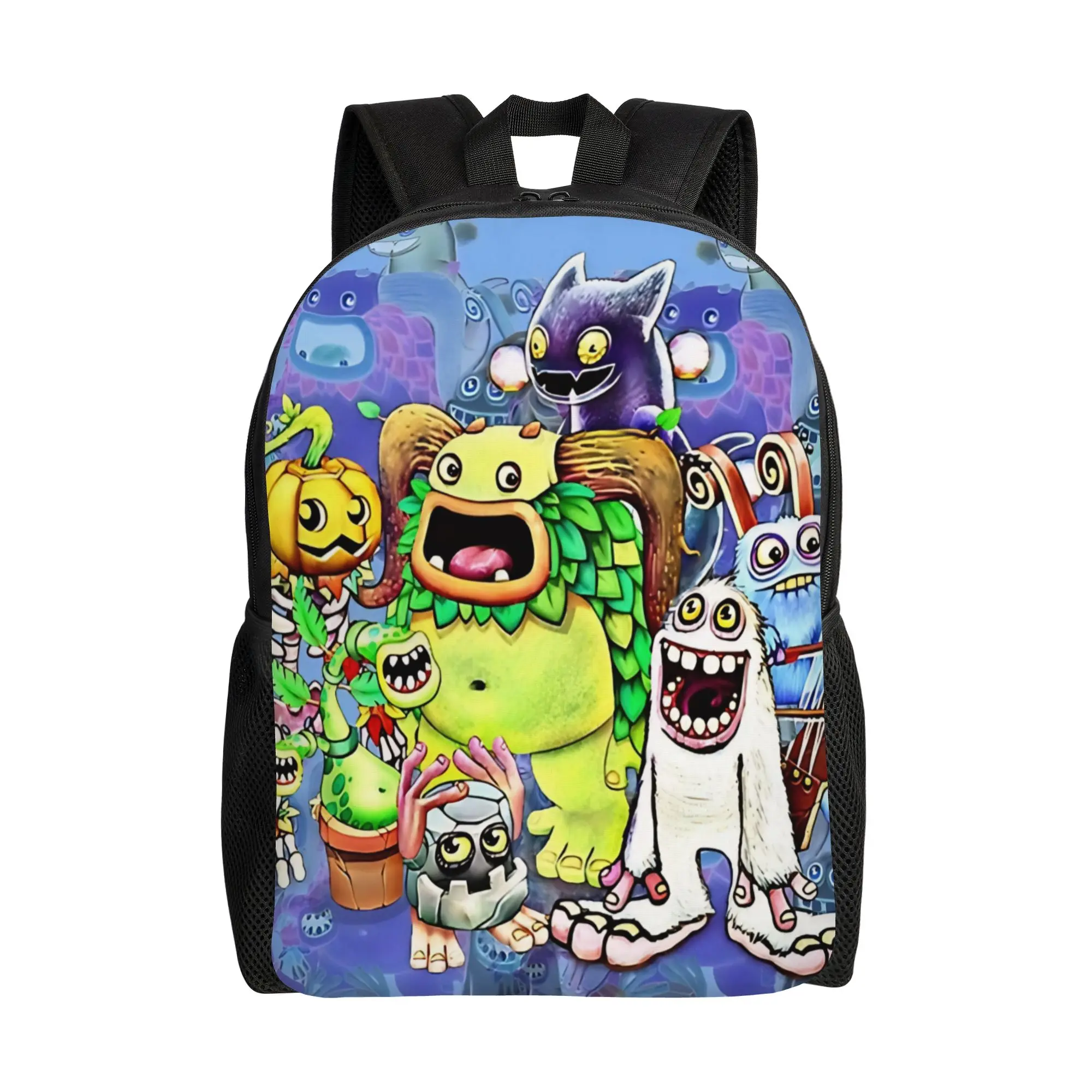 My Singing Monsters character Backpack Student Unisex  Breathable Backpacks Polyester Style School Bags Sport Designer Rucksack