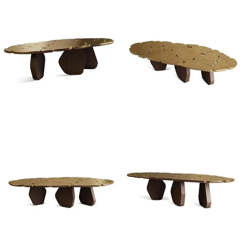 Italian Simple Solid Wood Dining Table Designer Light Luxury Conference Coffee Table for Villa Mansion Dining Room Furniture
