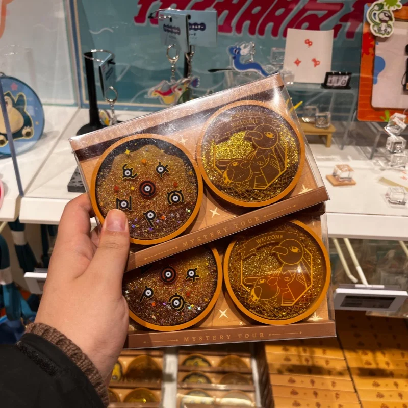 

Pokémon Encounters Unknown Series Seal Combination Keychain Paper Carving Folder Coaster Anime Peripheral Products Birthday Gift