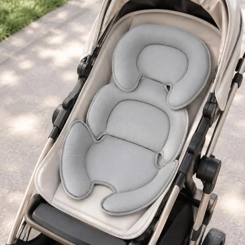 Pushchair Liner, Soft‑Cotton Contoured Cushion Insert, Fits 36 X 55 Area for Daily Walks & Strollers Rides