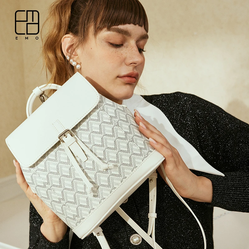 Original EMO Dog tooth bag backpack spring and summer travel 2022 new fashion draw rope simple hand crossbody commuting bag