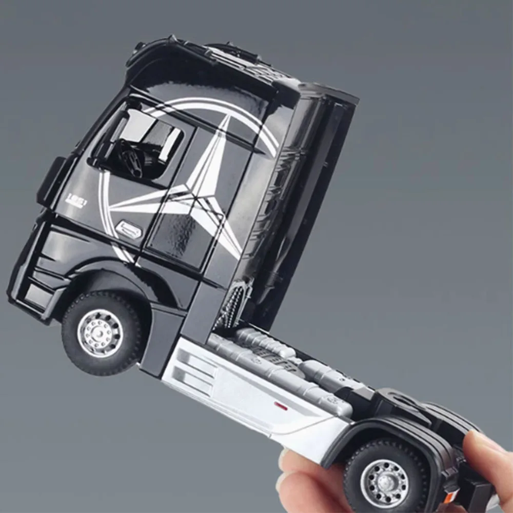 

1/36 Alloy Container Trailer Truck Head Car Model Toy Diecast Metal Engineering Transport Vehicle Model Cars for Children Gifts