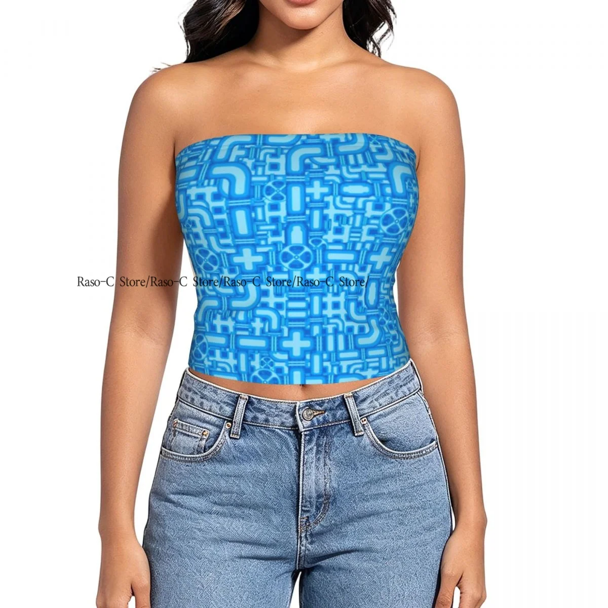 Women Shirt Summer Strapless Backless Tops Interlacing Of Pipes Sleeveless Vest