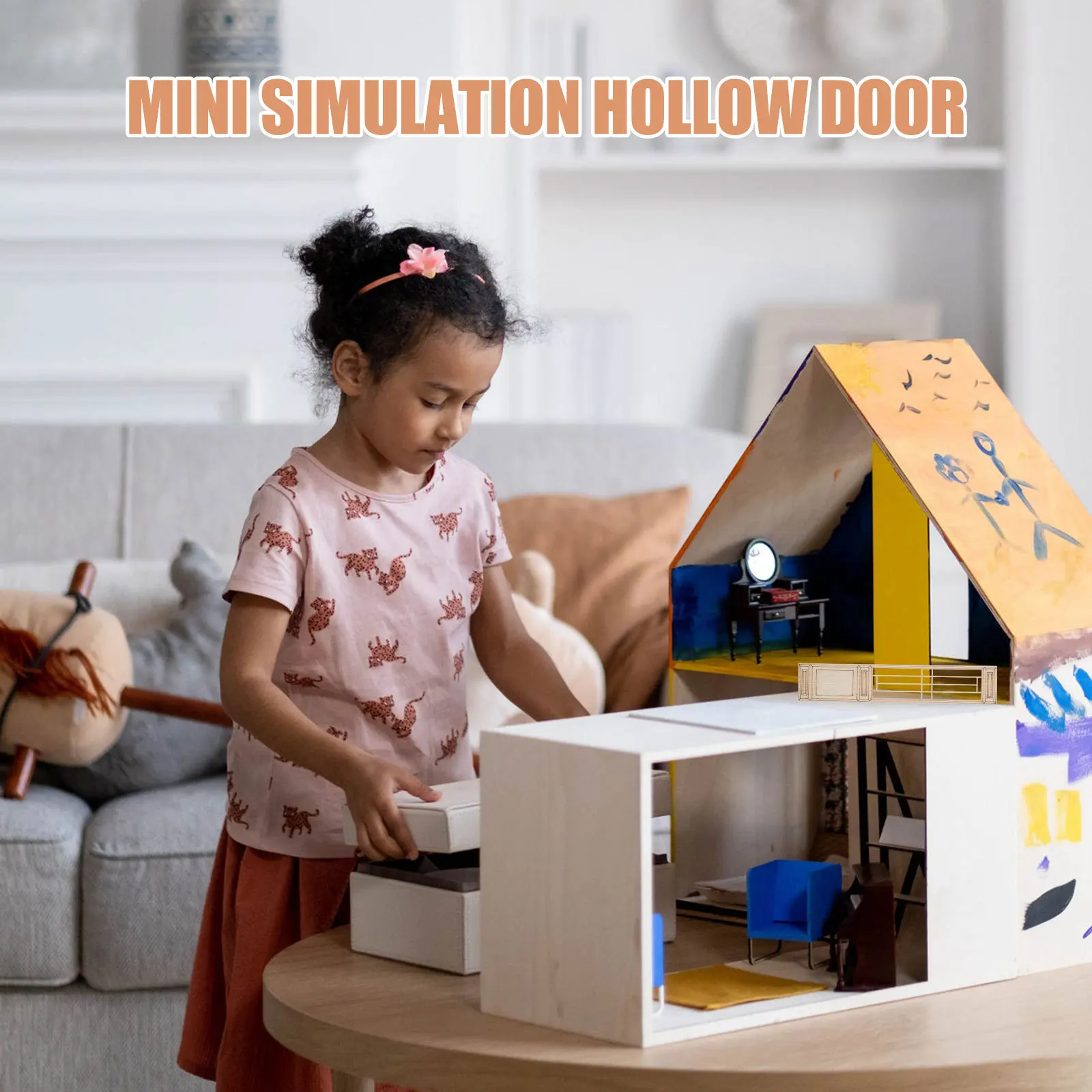 

20pcs Miniature Wood Door Dollhouse Authentic Chinese Style Hollow Carved Screen For Diy Micro Landscape Durable Mini House