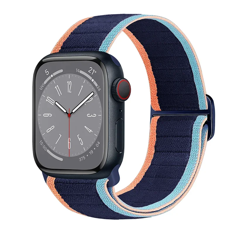 Correa de nailon para Apple watch Ultra band 44mm 40mm 45mm 41mm 42mm 46mm 49mm pulsera elástica iWatch serie 10 9 7 8 se 4 5 6 banda