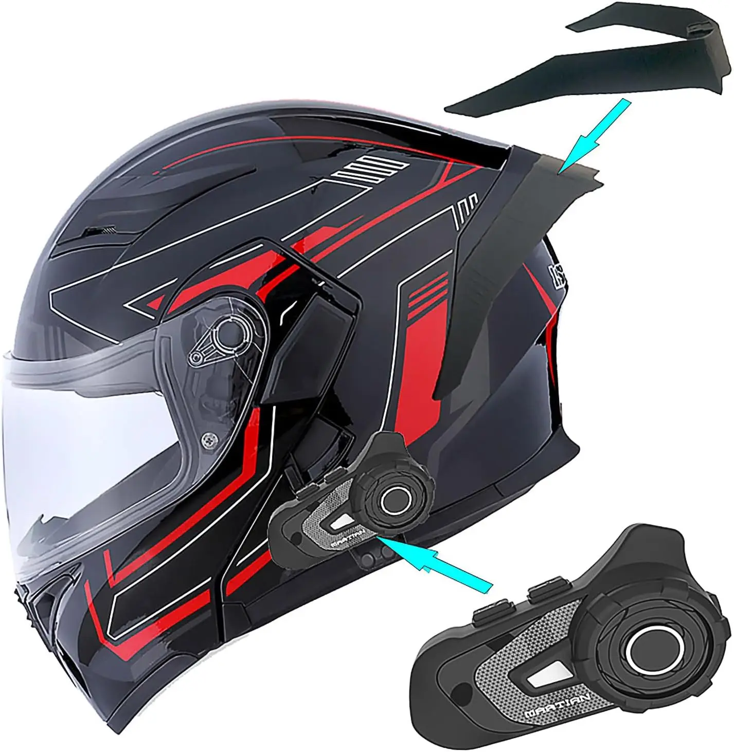 

Motorcycle Modular Full Face Helmet Flip up Dual Visor Sun Shield: HB89