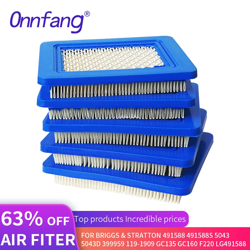 Onnfang 491588s Air Filter for Briggs and Stratton 491588 Toro 20332 Craftsman 3364 Premium Lawn Mower Air Cleaner