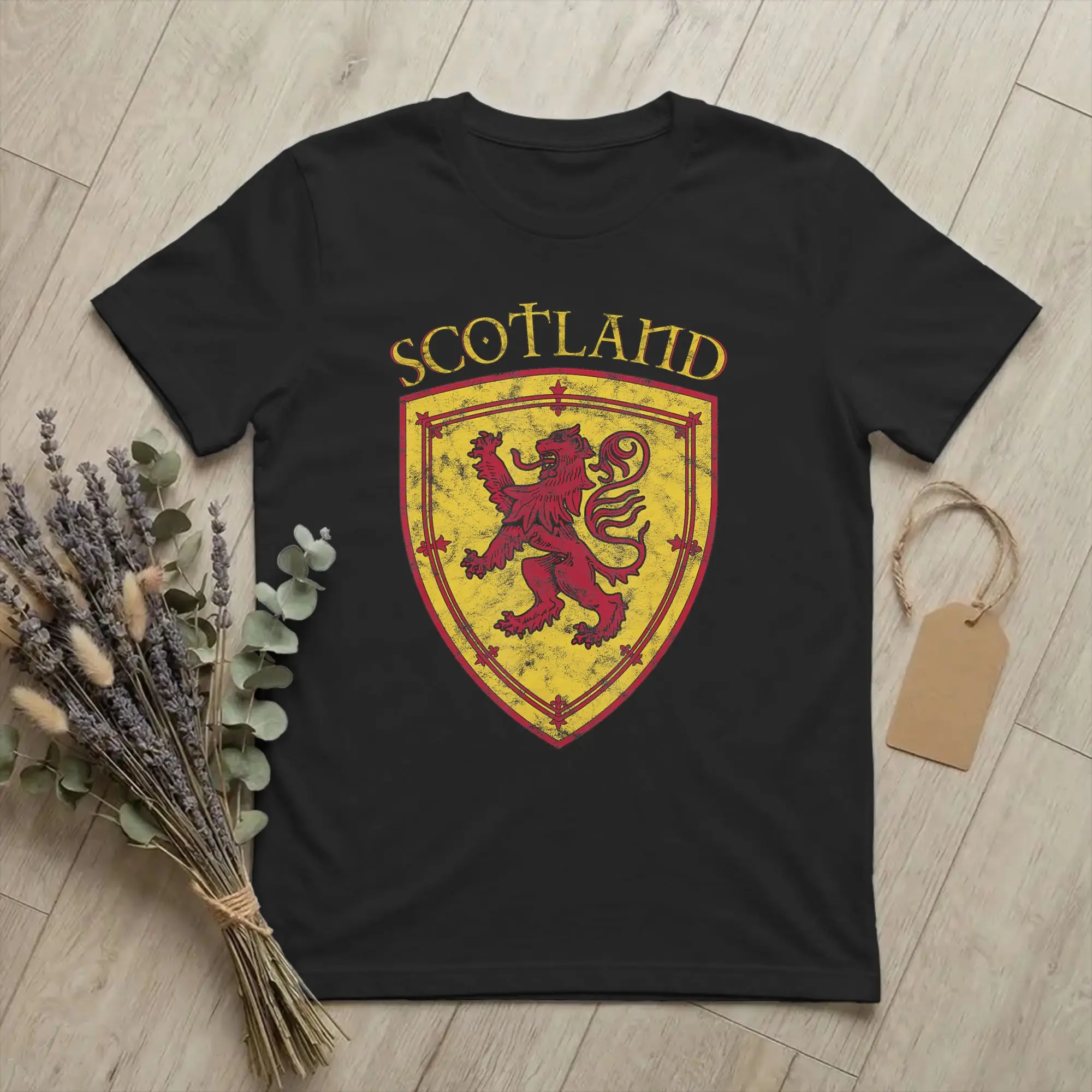 Novelty Scottish Rampant Lion Scotland Coat of Arms T-Shirts Men Crewneck 100% Cotton T Shirts  Short Sleeve Tees Plus Size Tops