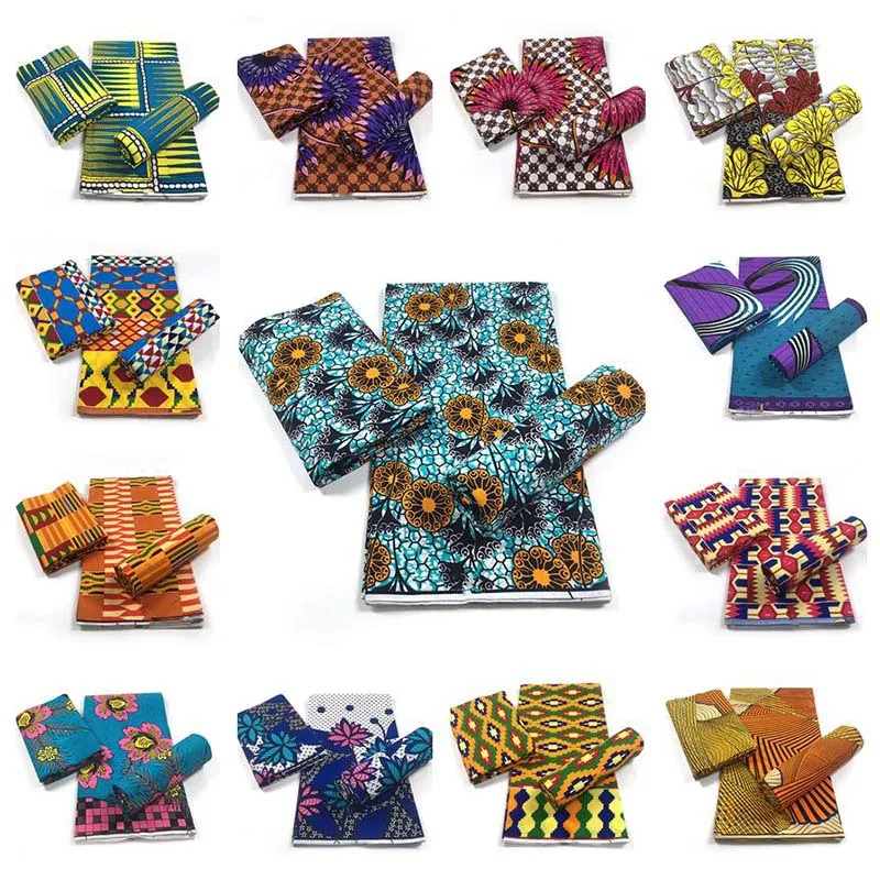 6 Yards African Wax Fabric Kent Fabric African Dutch Wax Fabric Kente Fabric