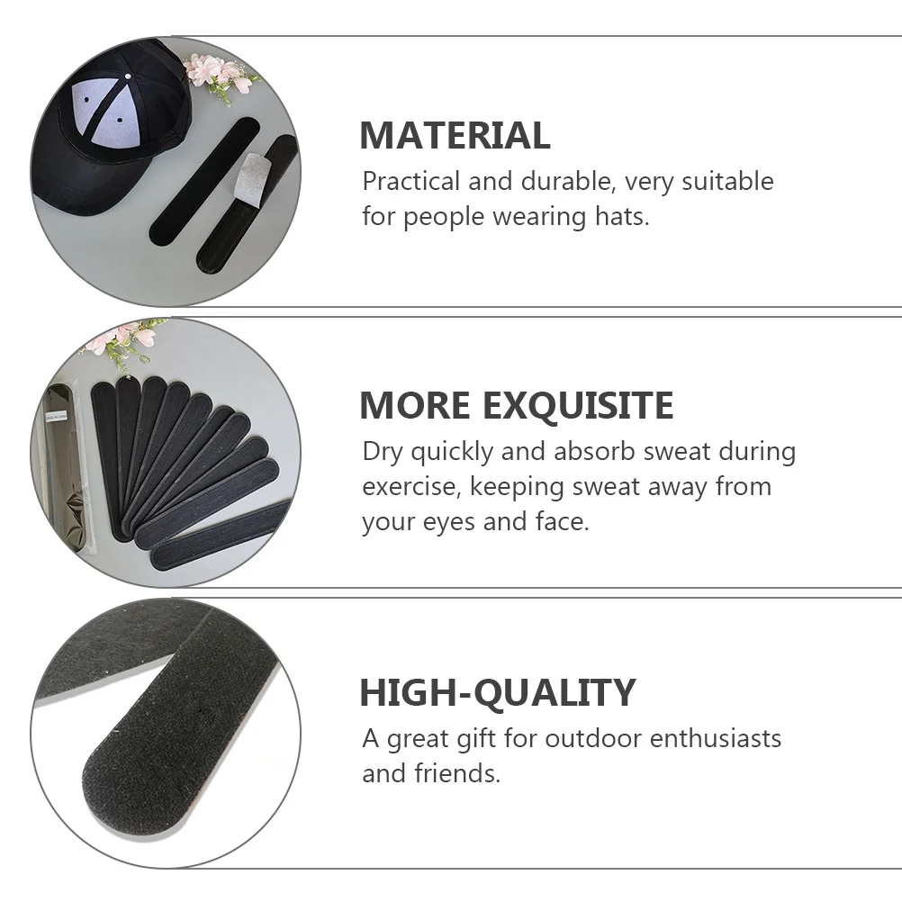 20 pezzi di cuscinetti per il sudore non tessuto adesivo ad asciugatura rapida fodera per cappello per berretto da baseball sport all'aria aperta cuscino per assorbimento del sudore cappello