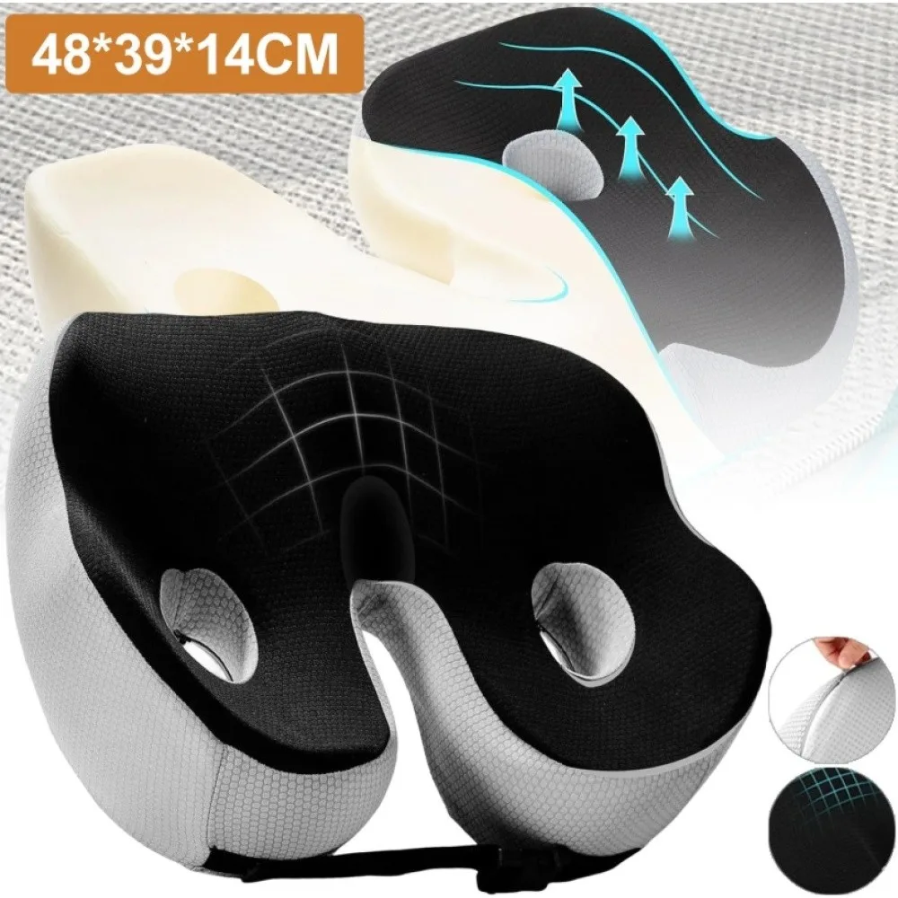 Coussin orthopédique en mousse à mémoire de forme, coussin ergonomique pour le coccyx, largeur réglable, pour le bureau, la voiture