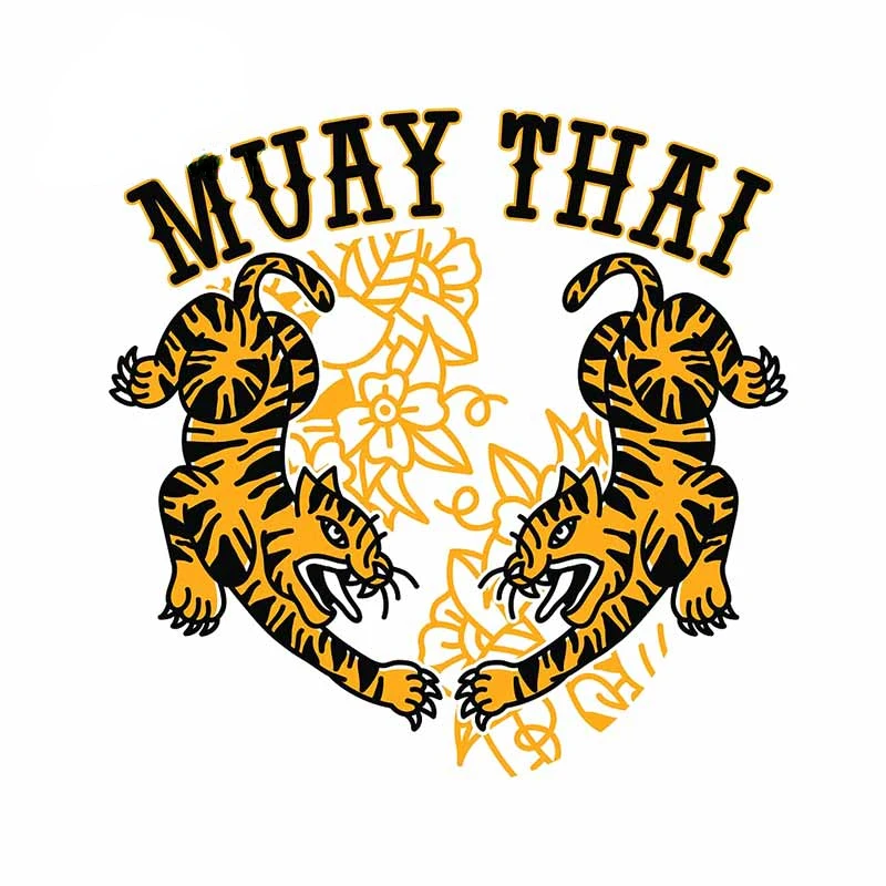 

For Muay Thai Kickboxing Tiger Windshield Car Stickers Anime VAN Cartoon Decal Occlusion Scratch Graphics