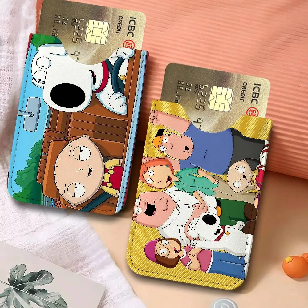 Funny Familys Guys Peter PU Leather Card Holder Sleeve for Credit Cards,Secure/Slim Design, Travel Storage Essentials