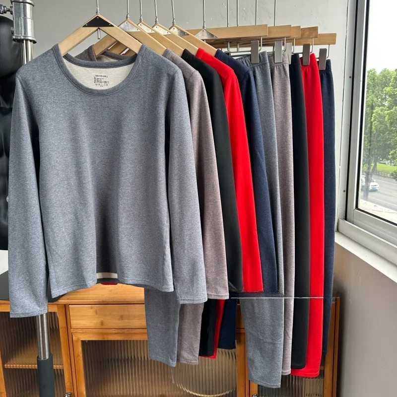 

Thiened Warmth Men's Autumn Thermal Underwear Set Long Sve Long Pants Youth Cold-resistant Home Clothes Ensemble