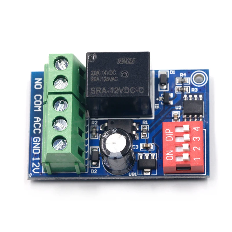 12V relay switch module triggered to open delay to close the car modification MCU control time period