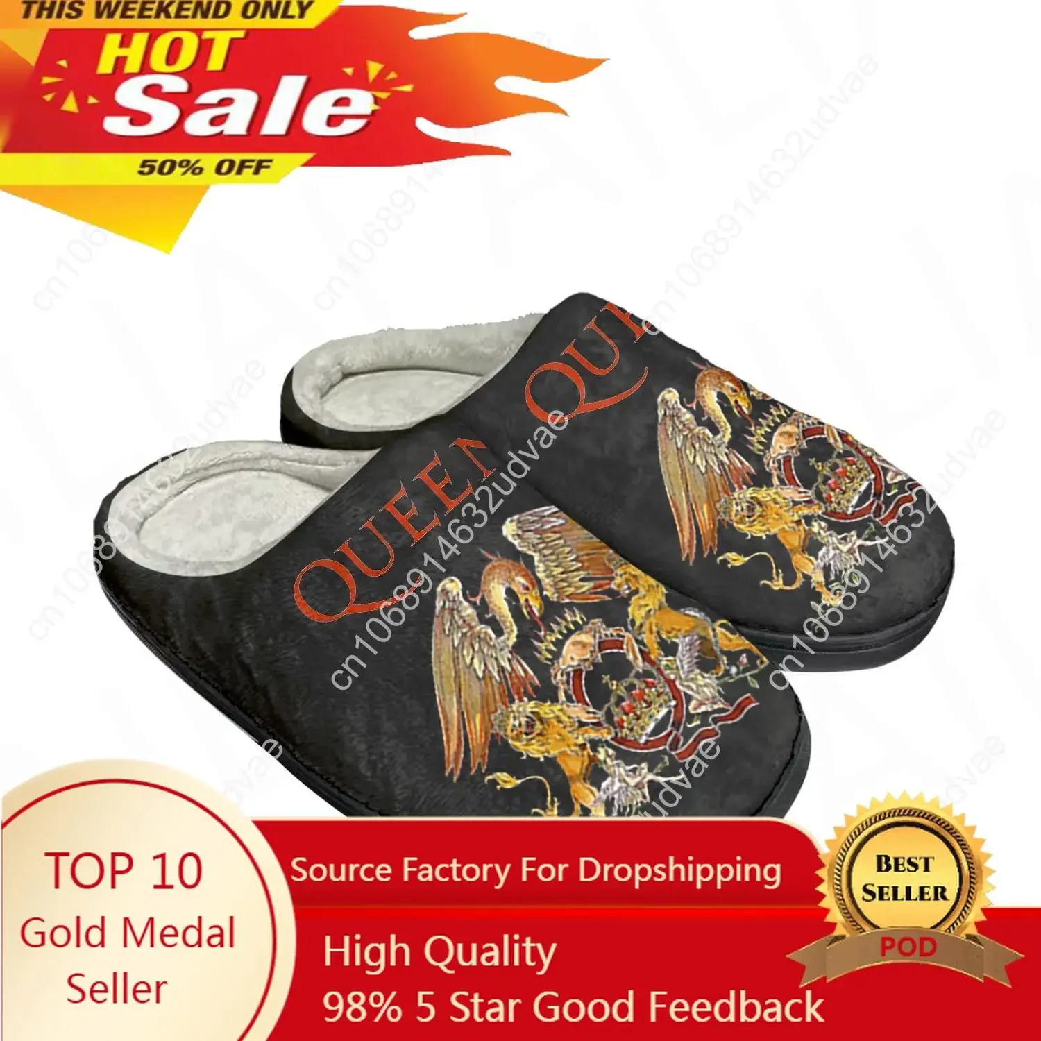 

Queen Rock Band Fashion Home Cotton Custom Slippers Mens Womens Sandals Plush Bedroom Casual Keep Warm Shoes Thermal Slipper