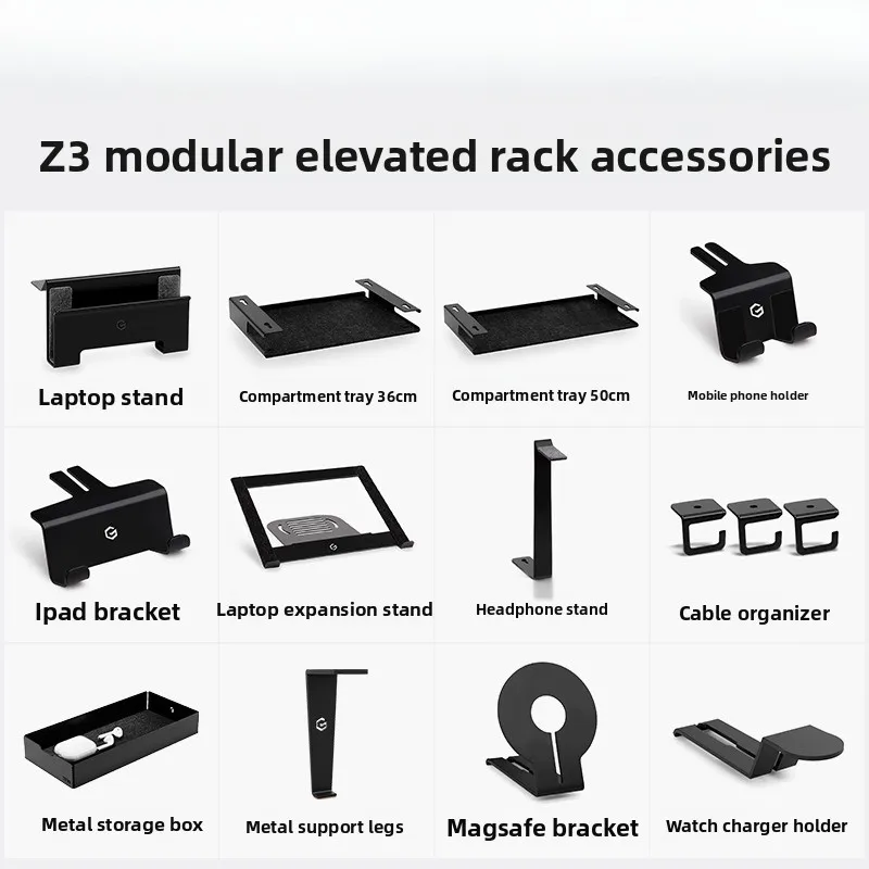 Z3 Modular Monitor Stand Multi-Functional Desk Organizer Phone Holder Adjustable Tablet & Earphone Dock Home Office Accessories