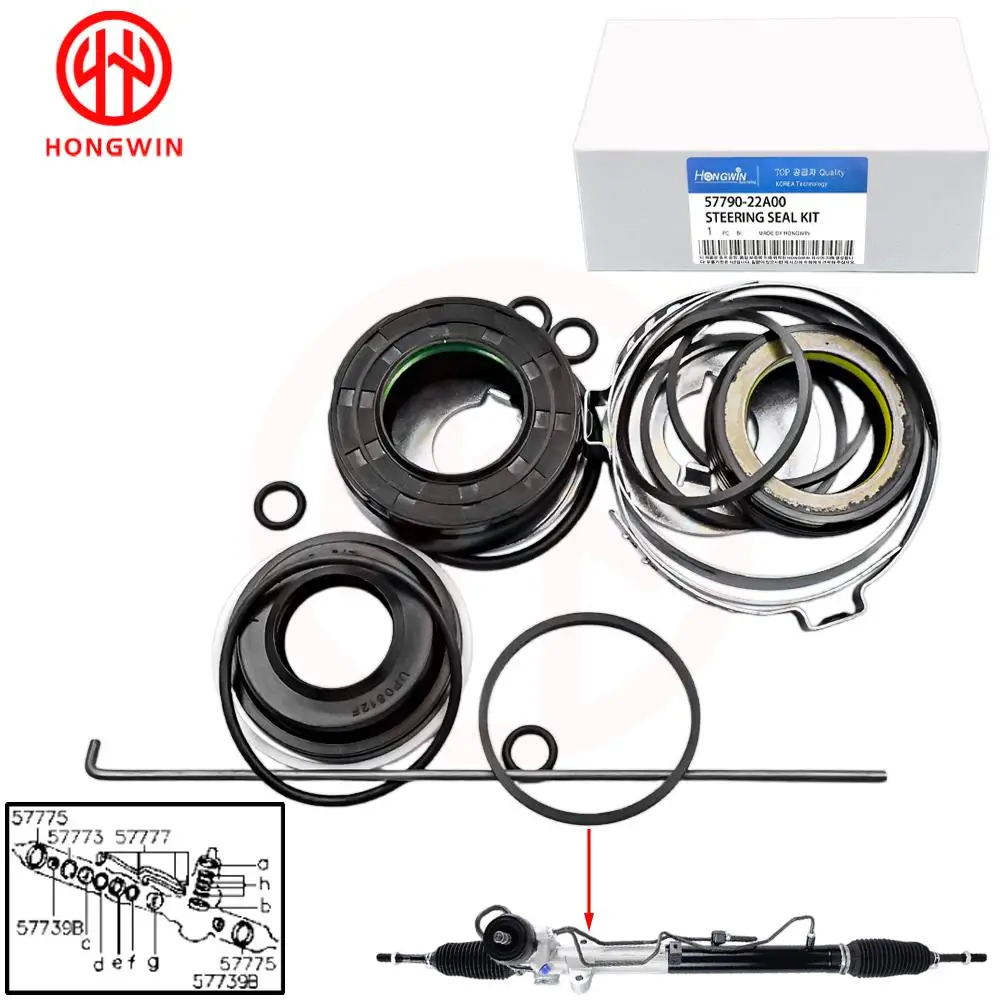 Power Steering Rack Gear Gasket Seal Kit OEM 57790-29A00 57790-22A00 For Hyundai Accent 94-99 Elantra / Lantra 95-00 Avante