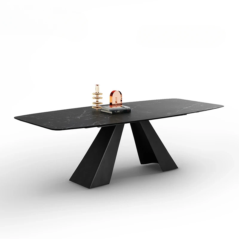 

Italian Rock Plate Italian Minimalist Industrial Style Designer Large Apartment Restaurant Long Dining Table