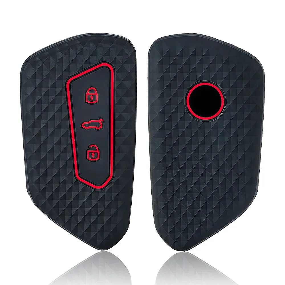 Silicone Key Case Funda Llave for VW Golf 8 Seat Leon 2021 Cupra Formentor Skoda Octavia Mk8 Cover Key Fob view 4