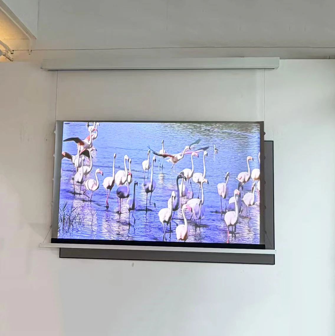 NEW Retractable Aluminum Alloy Wall Projector Screen Electric Projection Screen With Remote Control 4K Ultra HD Electric Screen