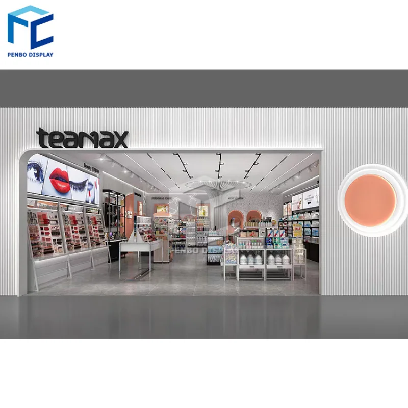 2025customized.Custom Holzwand-Kosmetikregale, Vitrine und Make-up-Display, Wandvitrine