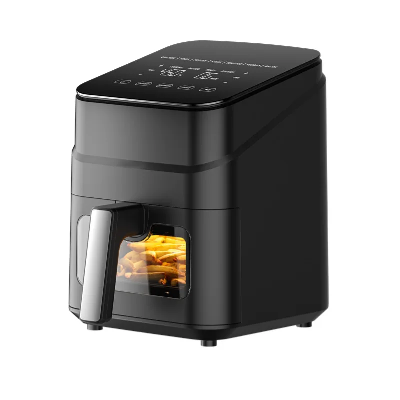 Factory-Sourced 4L Electronic Air Fryer 100V-240V Digital Control Square Shape Plastic Material for Household Use