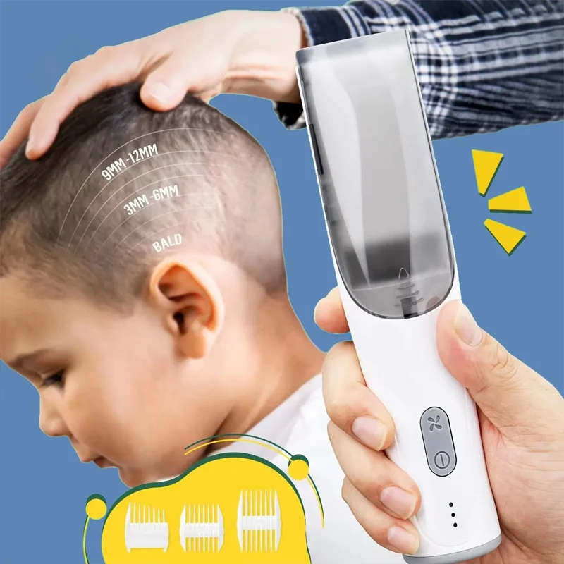 

Mijia Kids Electric Hair Clippers 3 Vacuum Suction Hair Cutter with Ceramic Blade Rechargeable Haircut Kit for Children