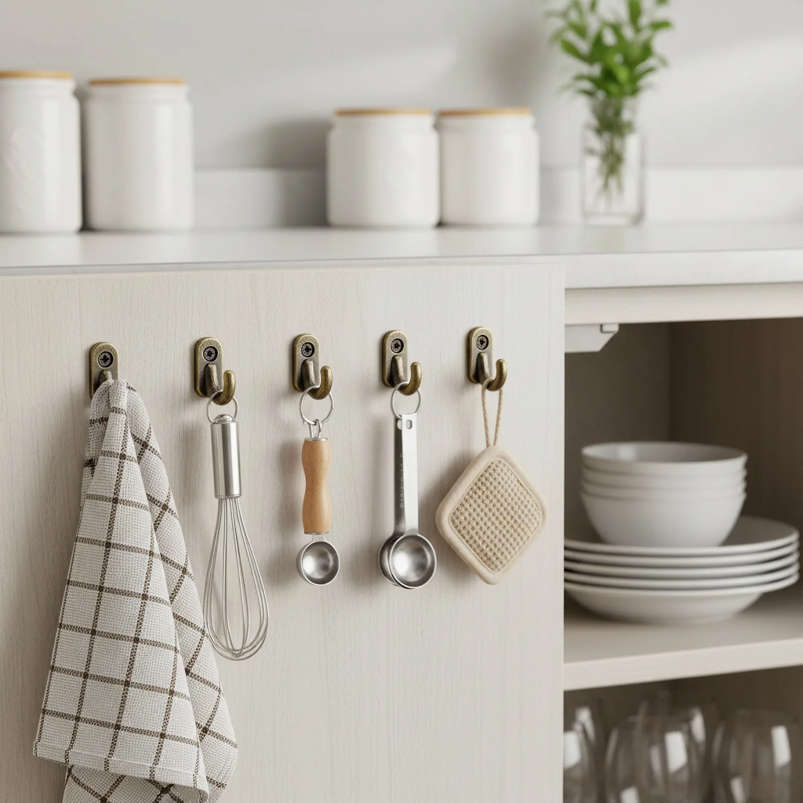 Closet Storage Wall Hook Heavy Duty Metal Coat Hanger Gold Plated Hanging Pegs for Kitchen Bathroom Home Organization Durable