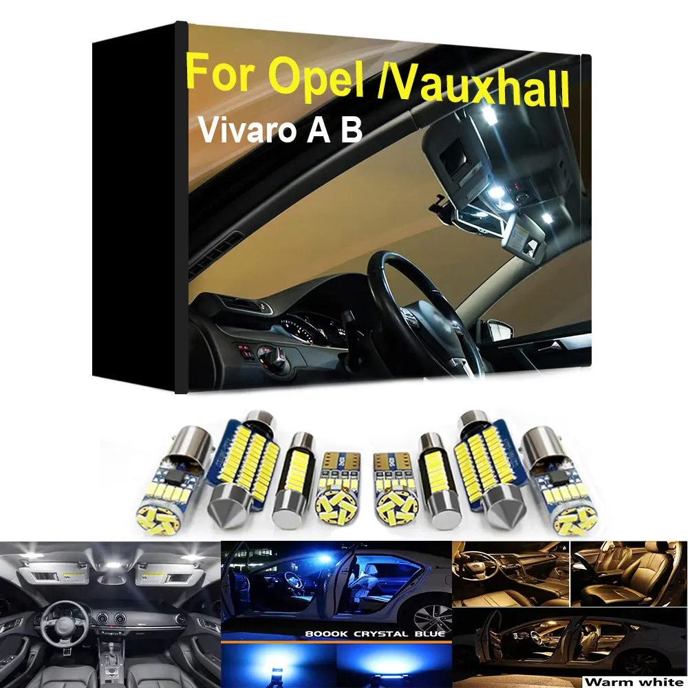Car Interior LED Light For Opel Vauxhall Vivaro A B 2001 2003 2004 2005 2006 2007 2009 2012 2016 2017 2018 2019 2020 Accessories