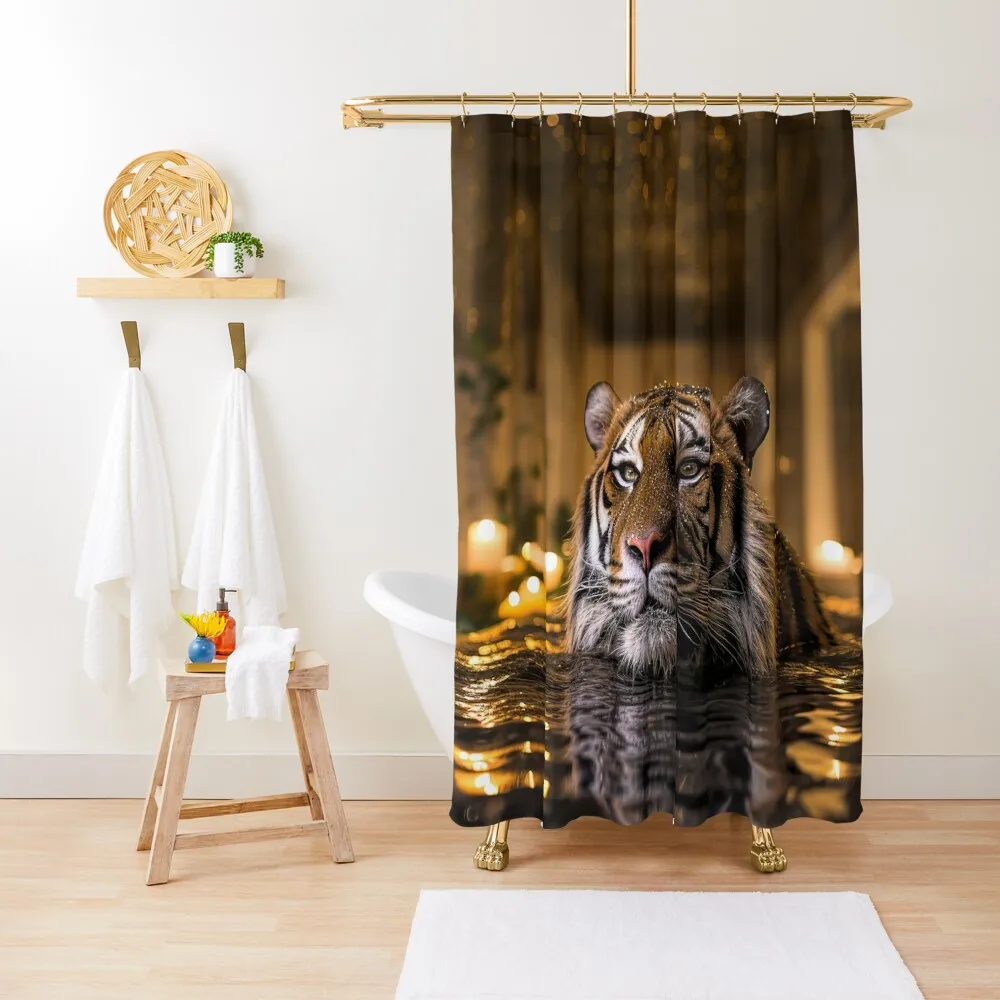 

Relaxing Tiger Spa Shower Curtain Shower For Bathroom Luxury Bathroom Shower Anime Bathroom Curtain