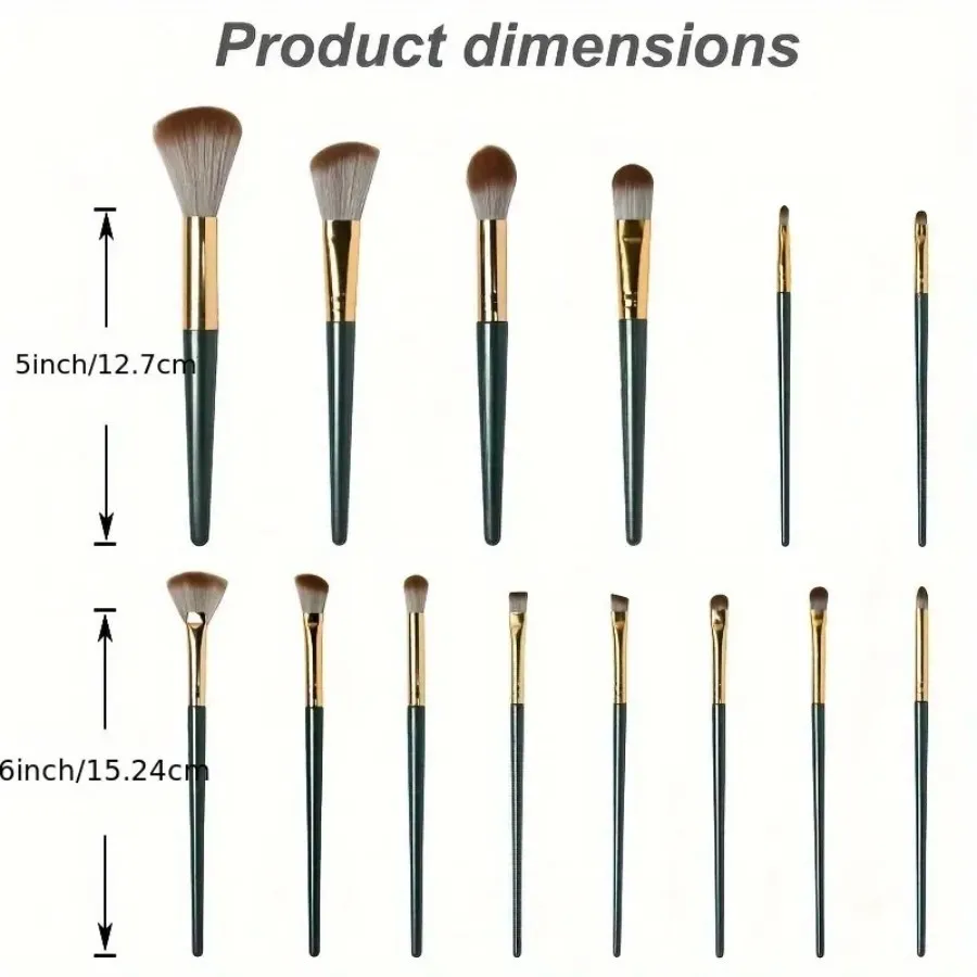 Luxurious 14-piece makeup brush set, high-quality complete makeup brushes - blush, foundation, contouring, eyebrow and concealer brushes, soft bristles for quick application, suitable for beginners and professionals, portable design, an excellent gift cho