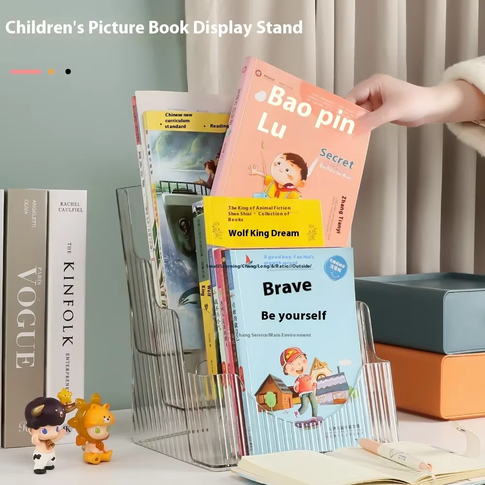 

Desktop bookshelf acrylic multi-layer transparent picture book display rack storage rack bedside table children's book rack