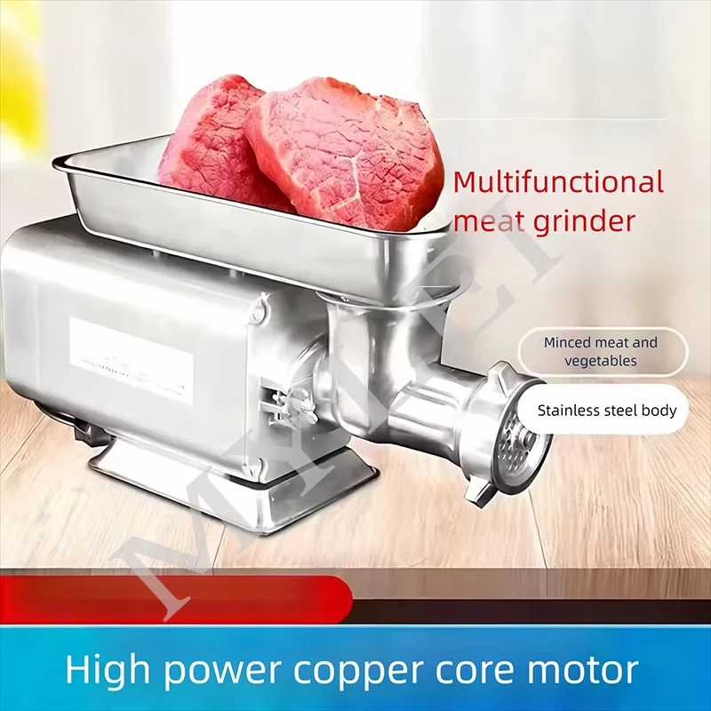 Commercial Stainless Steel High-power Meat Grinder for Grinding Peppers Vegetables and Chicken Frames Easy Clean Disassemble