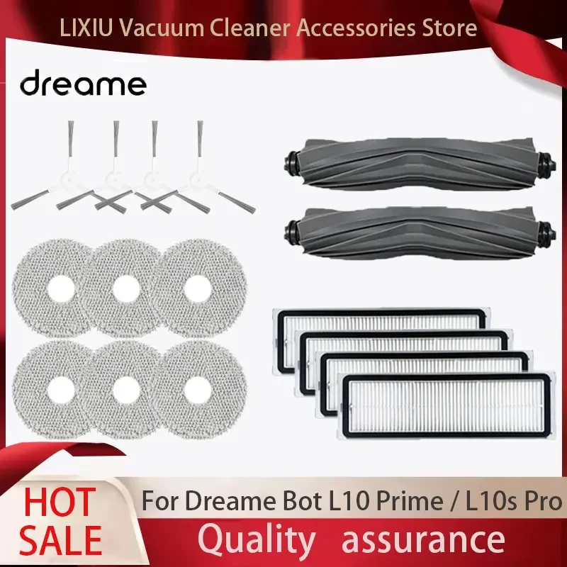 Compatible For Dreame Bot L10 Prime / L10s Pro Replacement Spare Parts Accessories Main Side Brush Hepa Filter Mop Cloth