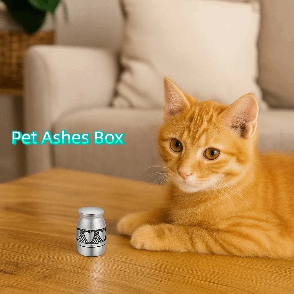 

Practical Mini Pet Ashes Box Aluminum Alloy Waterproof Dog Cat Memorial Urn with Lid Dustproof Pet Cremation Urn Memorial