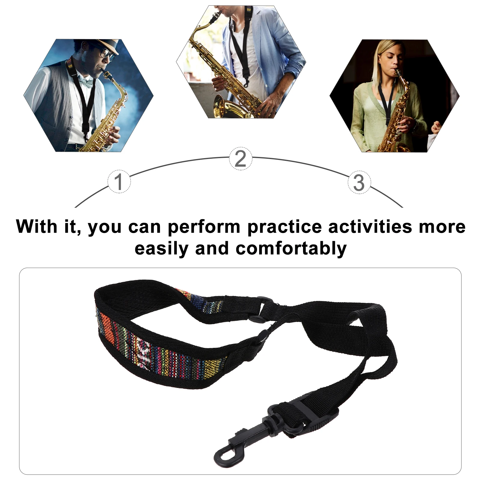

1pc Saxophone Shoulder Strap Adjustable Sax Harness High Quality Rope Strap For Practice Comfortable Saxophone Accessories