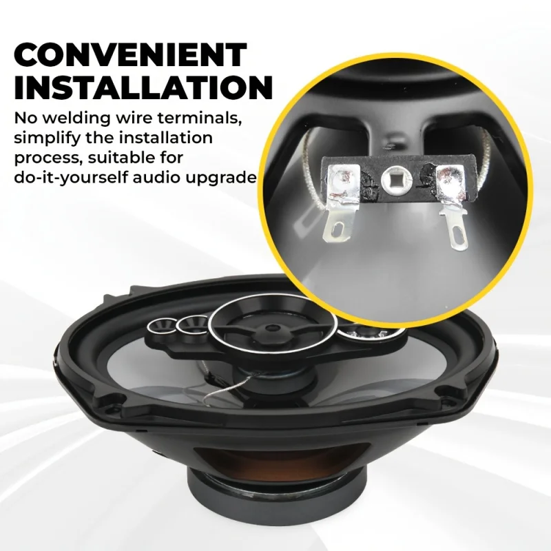 1200W Peak power，6x9Inch 5Car coaxial speaker，12V Non-destructive installation of car audio system，Suitable for car