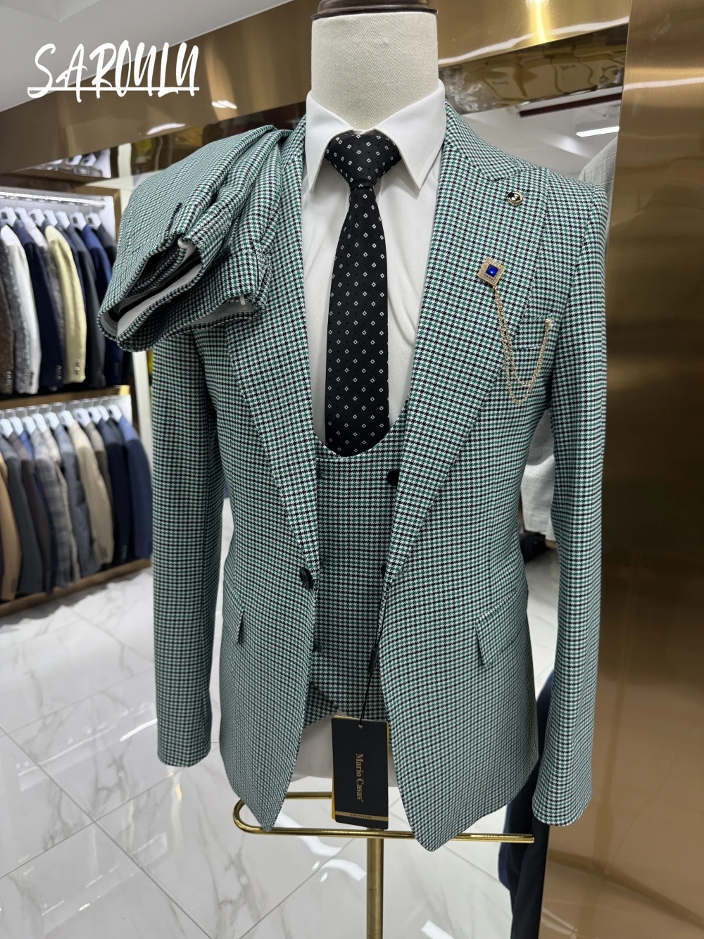 Business Gentleman 2026 Groom Wear Slim Man Suit Jacket Vest Pants Classy Formal Banquet Hot Sale Glamorous Patterned Tuxedo