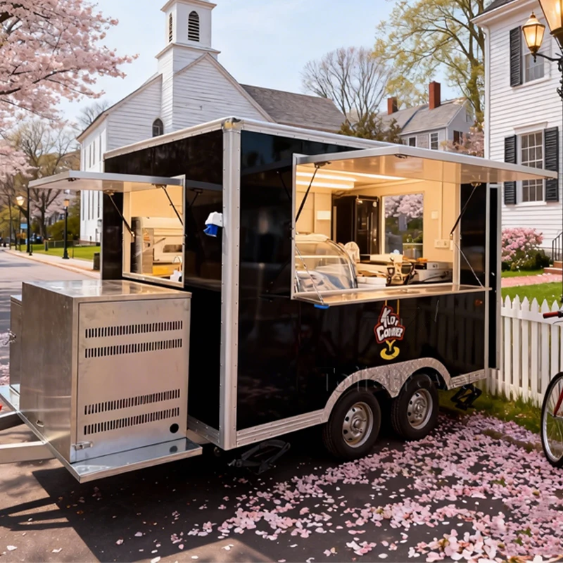 

High Quality Ice Cream Food Truck Fast Food Trailer Container Food Truck Mobile Food Truck Trailer with Kitchen Equipment