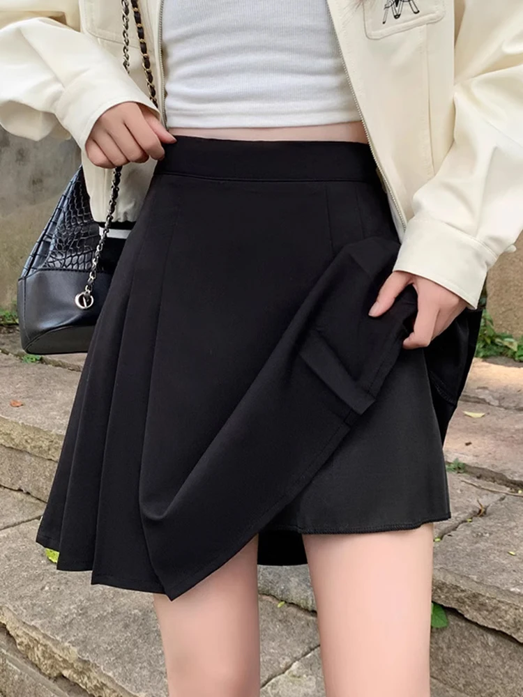 Suit Skirt for Women Autumn 2023 New  A Word Short dress Sheath High Waist Plus size Chubby Girl Pleated Skirt