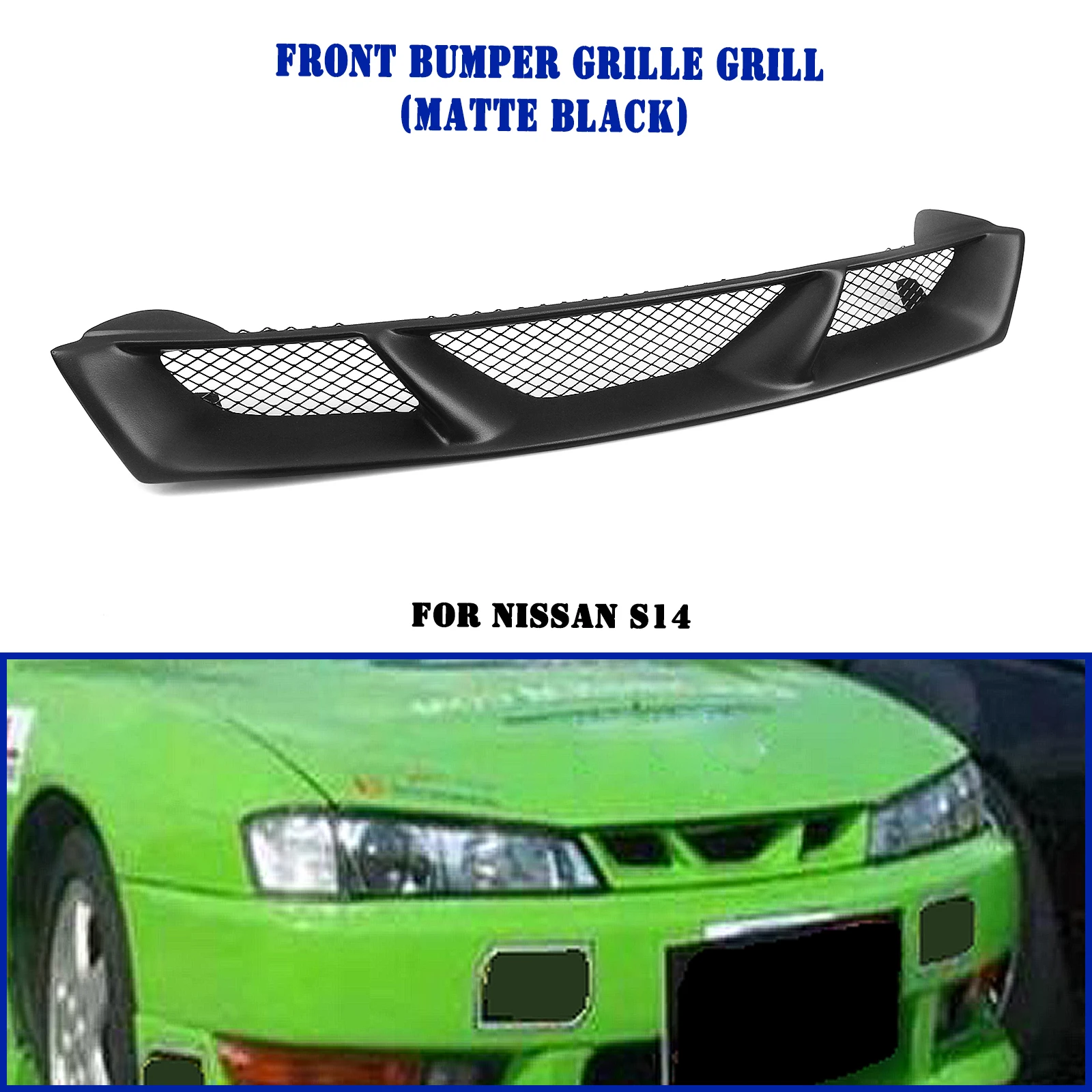 Car Front Grille Mesh Grill Air Vent Intake For Nissan S14 Silvia 1995-1998