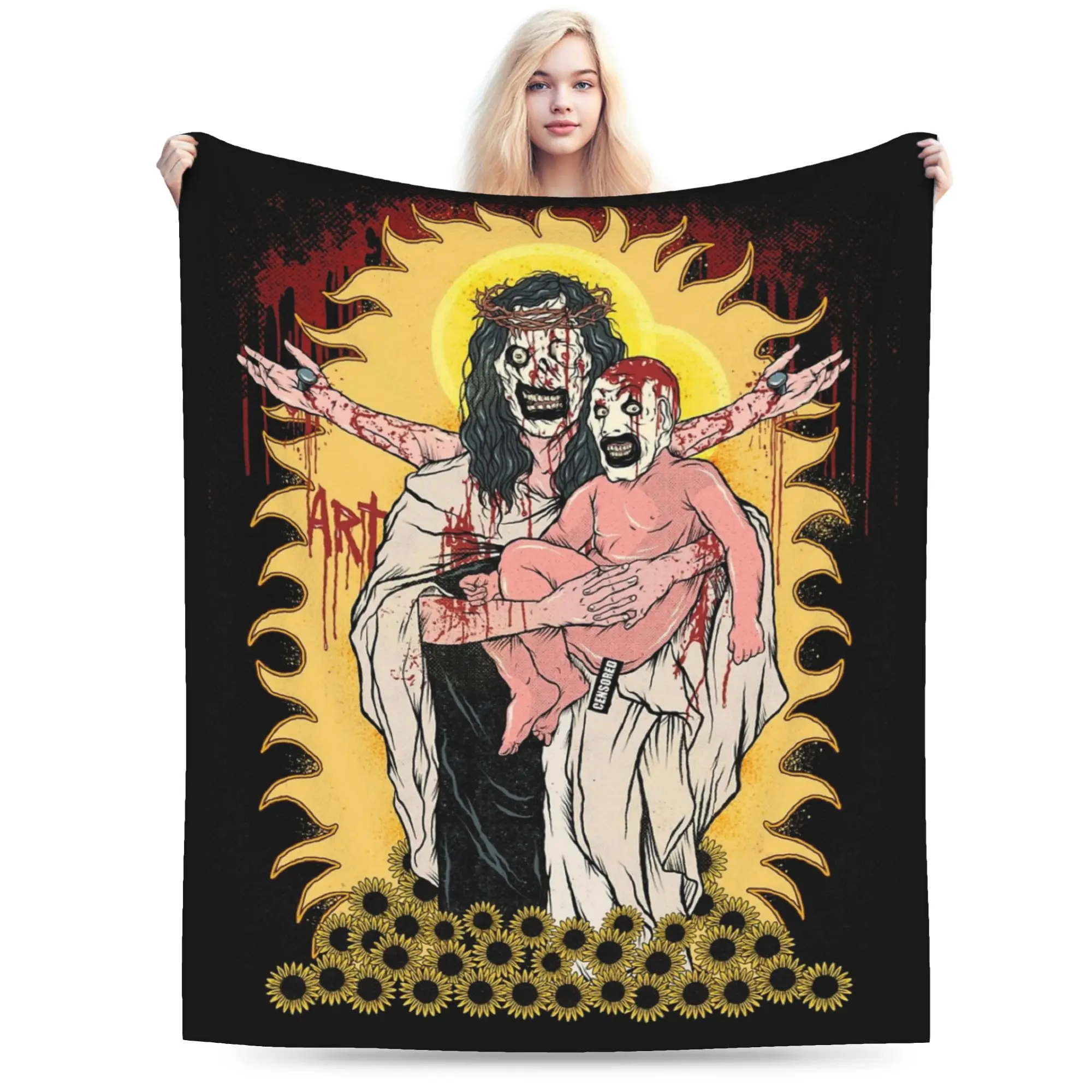St. Art The Clown Terrifier Blankets Fleece  Winter  Multi-function Lightweight Throw Blankets for Bedding Outdoor Bedspread