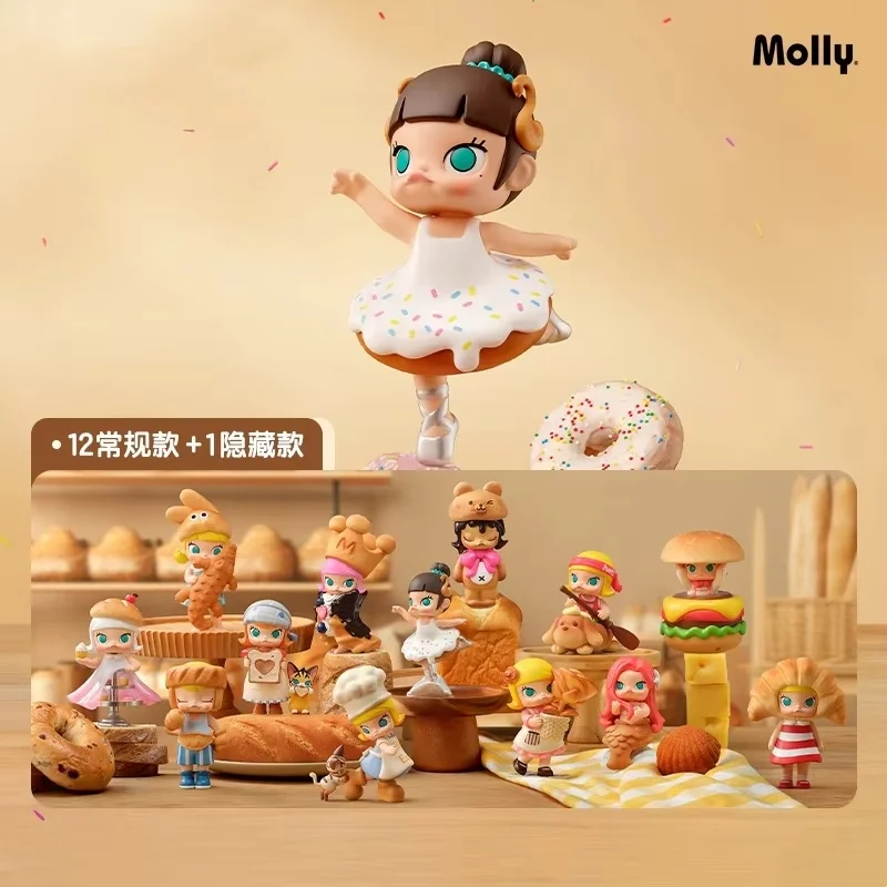 Original Pvc Molly Baking Time Carb Lover Series Blind Box Molly Breadhead Figurine Doll Mystery Collection Decoration Toy Gifts