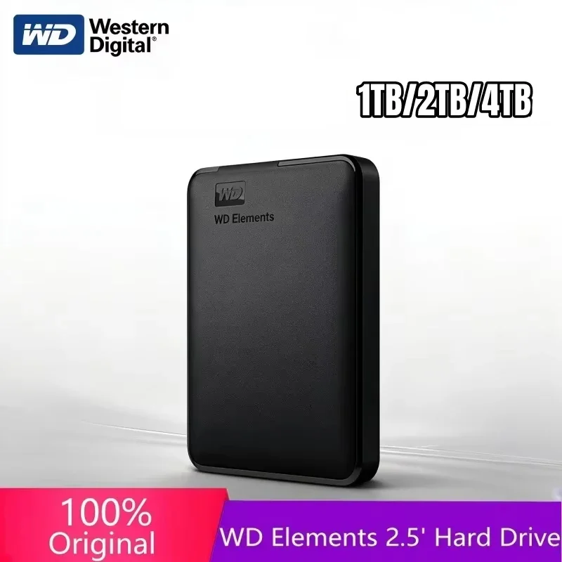 WD Western Digital 2.5 Inch External Hard Drive USB3.0 High Speed Mobile HDD 2TB/4TBLarge Capacity Portable Mechanical Hard Disk