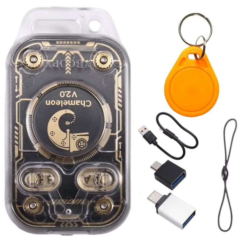【RECOMENDAR】RFID Smart Chip Reader Emulator+ 1XUID Keychain NFC Duplicator Chameleon V2.0 125K 13.56Mhz Card Decoding Chameleon