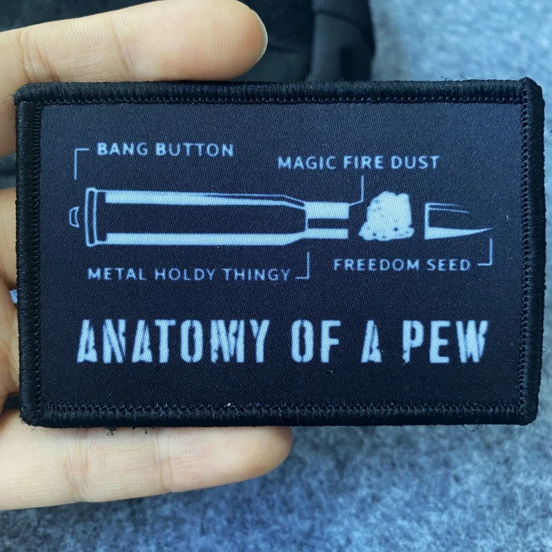 ANATOMY GF A PEW Backpack Tactical Printing Hook and Loop Patches BANG BUTTON Morale Badge Armband Stickers Patch Military